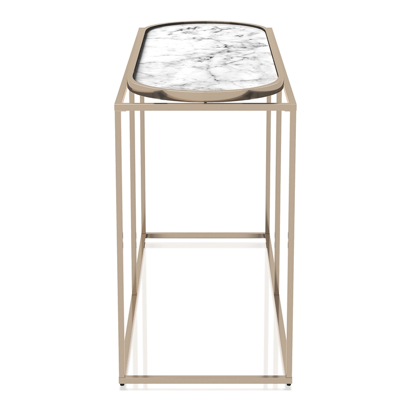 Furniture of America Abair Contemporary Metal Console Table in White