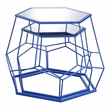 Furniture of America Boris Metal 2-Piece Nesting Accent Table Set in Blue