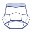 Furniture of America Boris Metal 2-Piece Nesting Accent Table Set in Blue