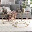 Furniture of America Boris Metal 2-Piece Nesting Accent Table Set in Gold