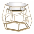 Furniture of America Boris Metal 2-Piece Nesting Accent Table Set in Gold