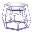 Furniture of America Boris Metal 2-Piece Nesting Accent Table Set in Purple