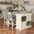 Furniture of America Ronan Wood 3-Piece Counter Height Dining Set in White