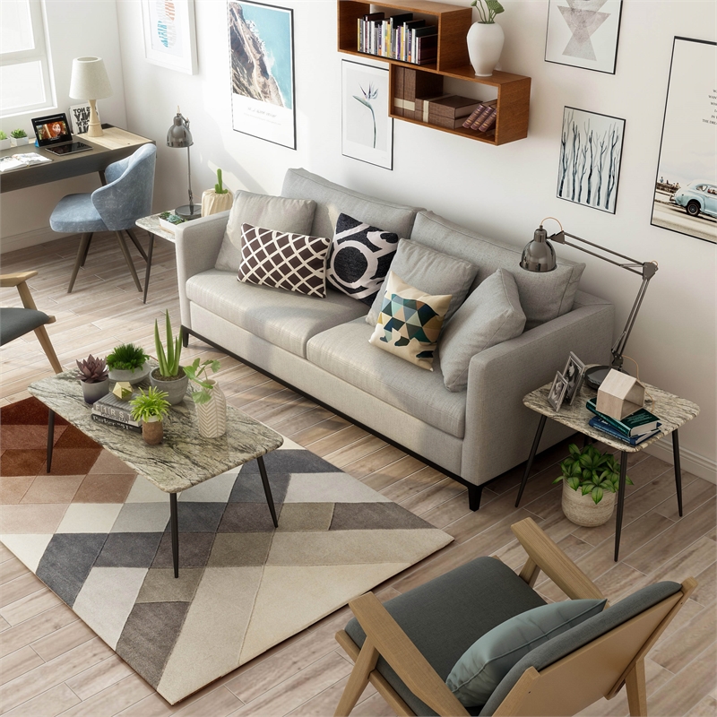 Furniture of America Teres Wood 3-Piece Coffee Table Set in Gray