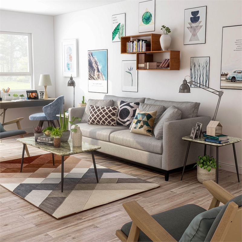 Furniture of America Teres Wood 3-Piece Coffee Table Set in Gray