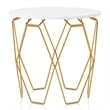 Furniture of America Zoom Contemporary Wood End Table in White and Gold