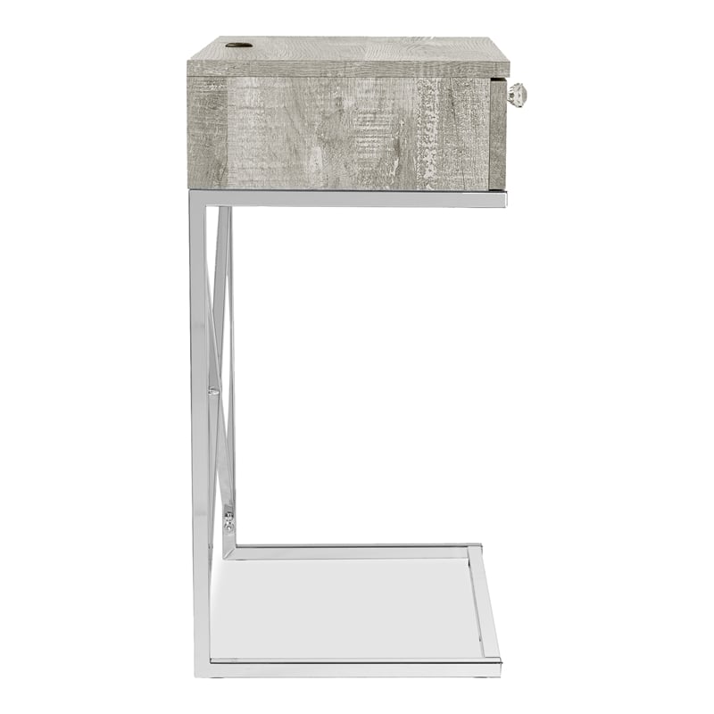 Furniture of America Kylie Modern Wood 1-Drawer End Table in Light Gray