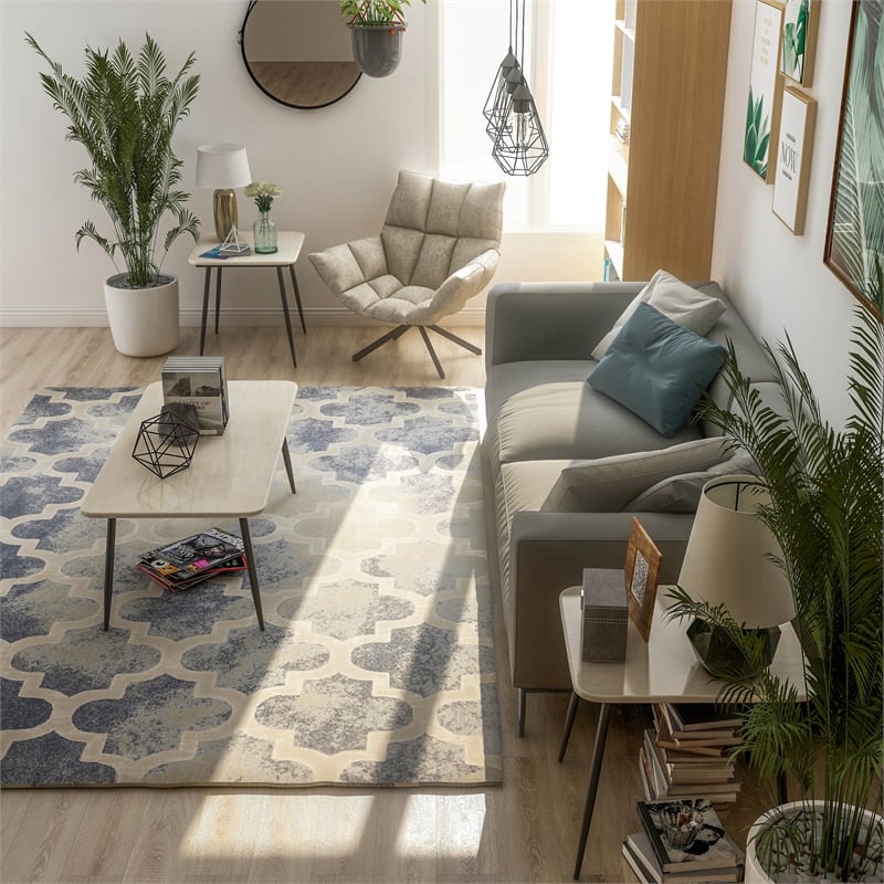 Furniture of America Teres Wood 3-Piece Coffee Table Set in Natural Tone