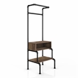Furniture of America Tussem Rustic Wood 3-Shelf Hall Tree in Reclaimed Oak
