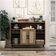 Furniture of America Lockham Wood Multi-Storage Buffet in Distressed Walnut