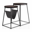 Furniture of America Lassatov Metal 2-Piece Nesting Table in Matte Black