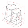 Furniture of America Lassatov Metal 2-Piece Nesting Table in Matte Black