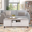 Furniture of America Shinghamton Wood Multi-Storage Coffee Table in White Oak