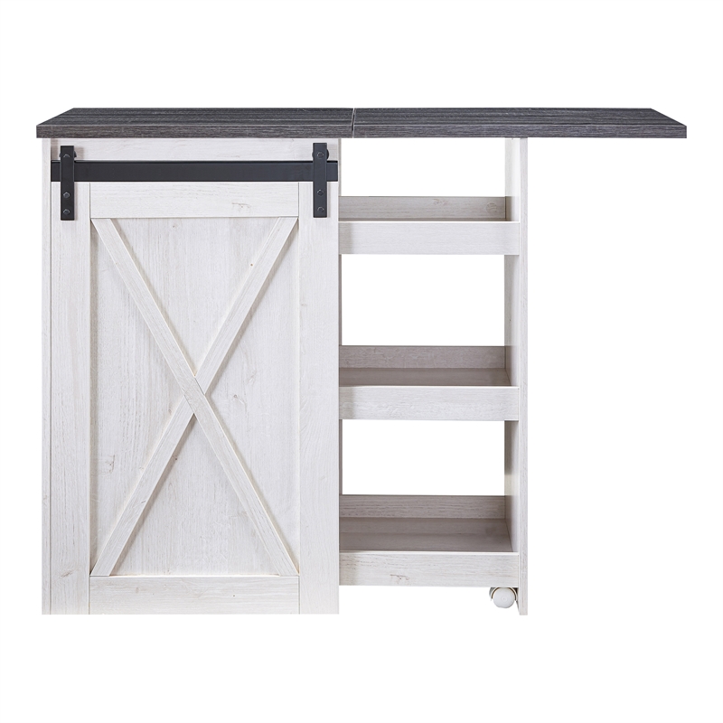 Furniture of America Palvery Transitional Wood Expandable Home Bar in White Oak