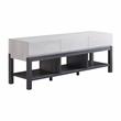 Furniture of America Ganett Wood 3-Drawer TV Stand in White and Gray
