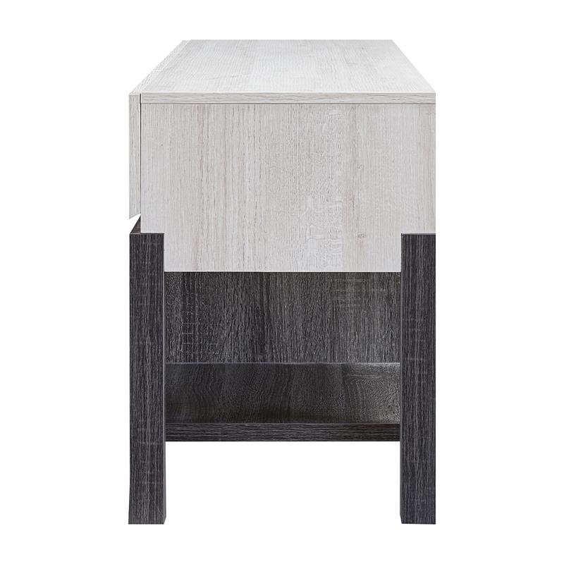 Furniture of America Ganett Wood 3-Drawer TV Stand in White and Gray