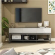 Furniture of America Ganett Wood 3-Drawer TV Stand in White and Gray