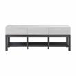 Furniture of America Ganett Wood 3-Drawer TV Stand in White and Gray