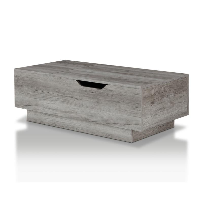 Furniture Of America Karin Wood Lift, Trunk Concrete Storage Coffee Table