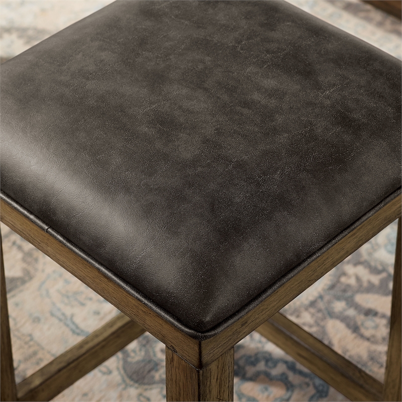 Furniture of America Stache 3-Piece Light Walnut Wood Counter Height Dining Set