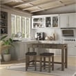 Furniture of America Stache 3-Piece Light Walnut Wood Counter Height Dining Set