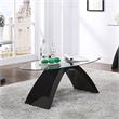 Furniture of America Pelletoni Contemporary Glass Top Coffee Table in Black