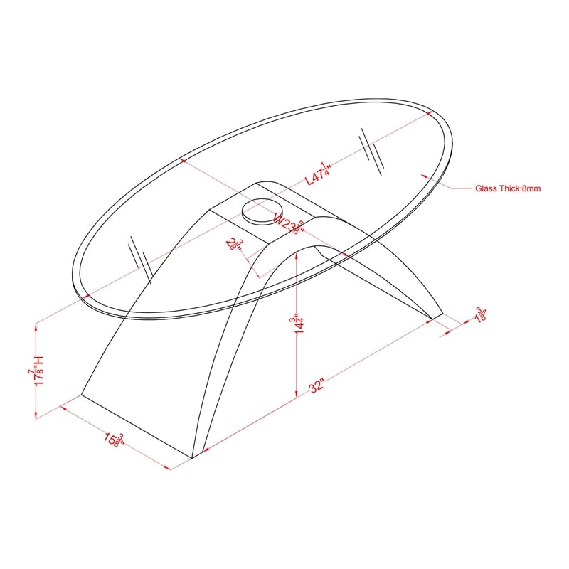 Furniture of America Pelletoni Contemporary Glass Top Coffee Table in Black
