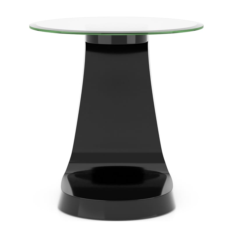 Furniture of America Pelletoni Contemporary Glass Top End Table in Black