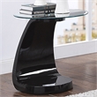 Furniture of America Pelletoni Contemporary Glass Top End Table in Black