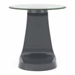 Furniture of America Pelletoni Contemporary Glass Top End Table in Gray