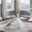 Furniture of America Pelletoni Contemporary Glass Top Coffee Table in White