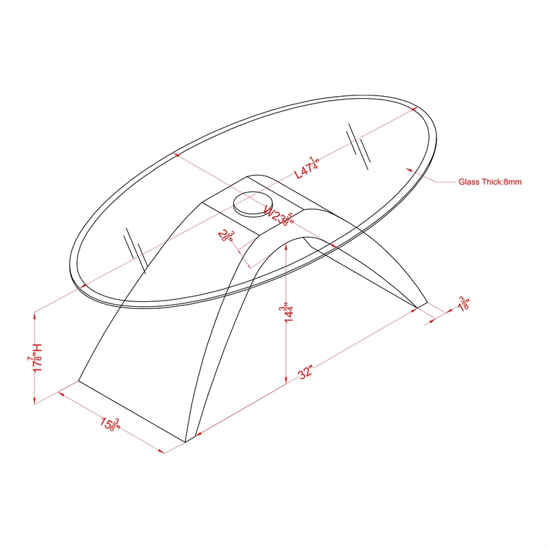 Furniture of America Pelletoni Contemporary Glass Top Coffee Table in White