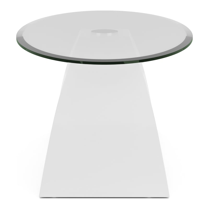 Furniture of America Pelletoni Contemporary Glass Top Coffee Table in White