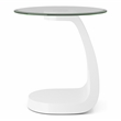 Furniture of America Pelletoni Contemporary Glass Top End Table in White
