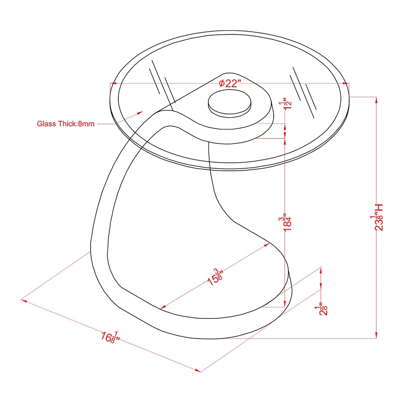 Furniture of America Pelletoni Contemporary Glass Top End Table in White