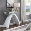 Furniture of America Pelletoni Contemporary Glass Top Sofa Table in White