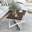 Furniture of America Baletto Contemporary Wood Coffee Table in Oak and White