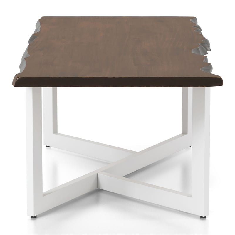 Furniture of America Krestian Contemporary Wood Coffee Table in Oak and White