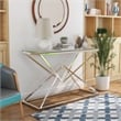 Furniture of America Cazzanarro Contemporary Metal Sofa Table in Chrome Plating