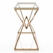 Furniture of America Cazzanarro Contemporary Metal Sofa Table in Gold Plating