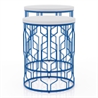 Furniture of America Vereira Metal 2-Piece Nesting Table in Blue and White