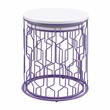 Furniture of America Vereira Metal 2-Piece Nesting Table in Purple and White