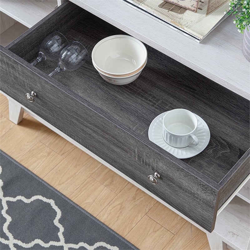 Furniture of America Tannery Wood Multi-Storage Buffet in Distressed Gray