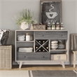 Furniture of America Tannery Wood Multi-Storage Buffet in Distressed Gray