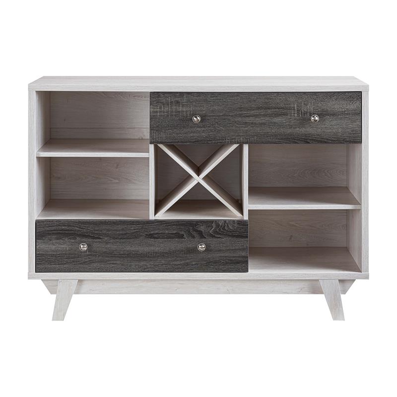 Furniture of America Tannery Wood Multi-Storage Buffet in Distressed Gray