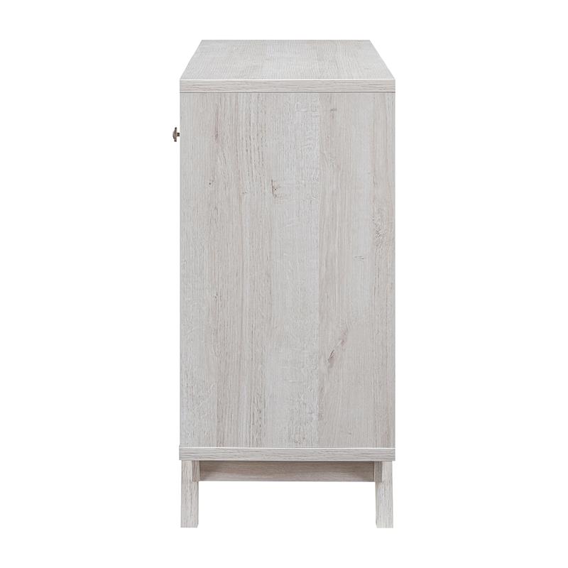 Furniture of America Tannery Wood Multi-Storage Buffet in White Oak
