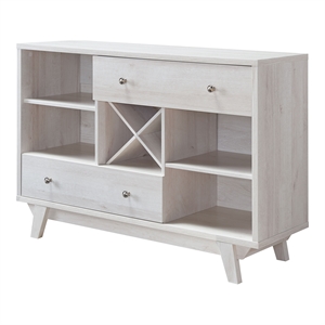 Furniture of America Tannery Wood Multi-Storage Buffet in White Oak