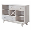 Furniture of America Tannery Wood Multi-Storage Buffet in White Oak