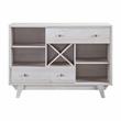 Furniture of America Tannery Wood Multi-Storage Buffet in White Oak