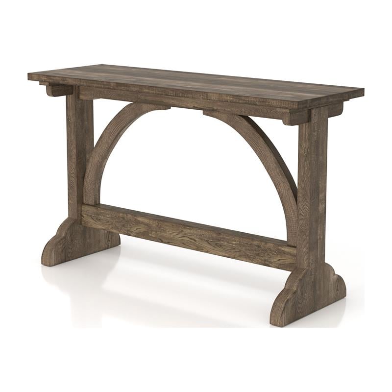 Furniture of America Linx Rustic Wood Rectangle Console Table in Reclaimed Oak